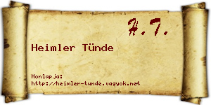 Heimler Tünde névjegykártya